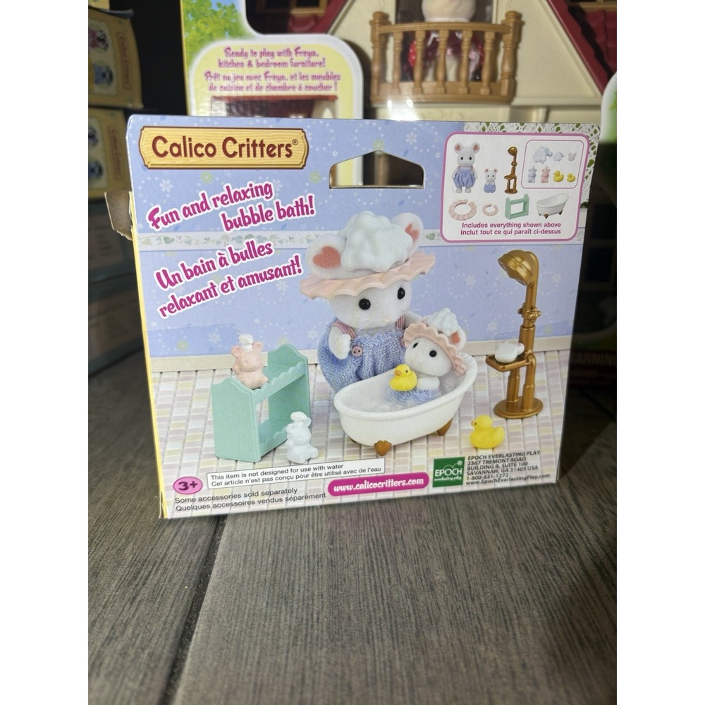 Calico Critters Bath Time Bubble Siblings Set - Picture 2 of 2